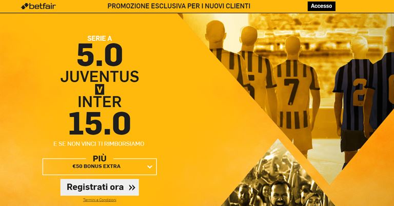 Betfair Quota Maggiorata Juventus-Inter